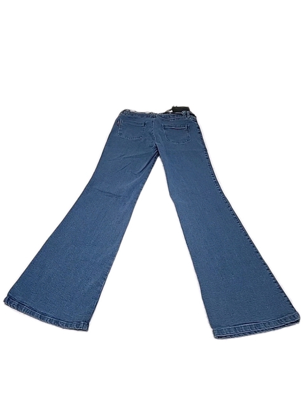 Vtg 90s Y2K Minelli Flare Stretch Jeans W/ THONG 11 Low Rise Blue Retro-RARE - Picture 2 of 16
